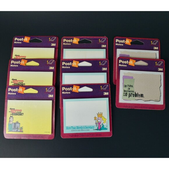 Post-It Notes Vintage 3M New NOS Lot of 8 - Picture 1 of 4